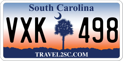 SC license plate VXK498