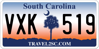 SC license plate VXK519