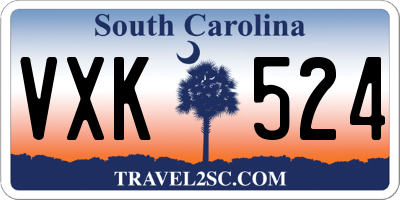 SC license plate VXK524