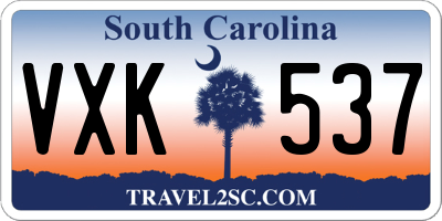 SC license plate VXK537