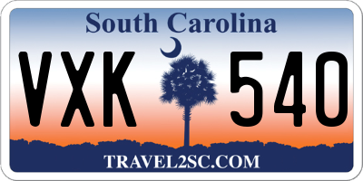 SC license plate VXK540