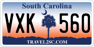 SC license plate VXK560