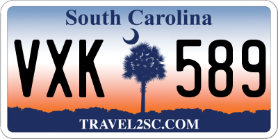SC license plate VXK589