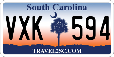 SC license plate VXK594