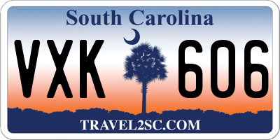 SC license plate VXK606