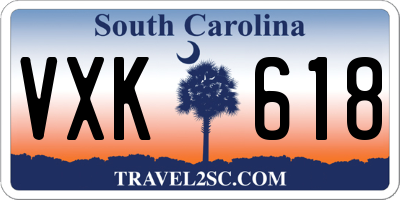 SC license plate VXK618