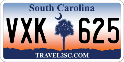 SC license plate VXK625