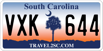 SC license plate VXK644