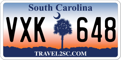 SC license plate VXK648