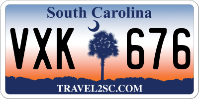 SC license plate VXK676