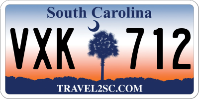 SC license plate VXK712
