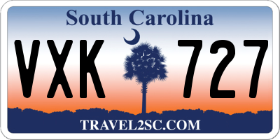 SC license plate VXK727