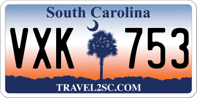 SC license plate VXK753