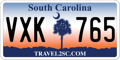 SC license plate VXK765