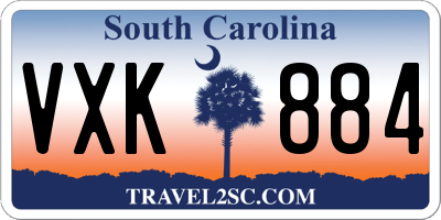 SC license plate VXK884