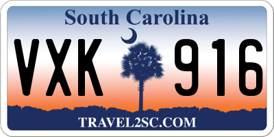 SC license plate VXK916
