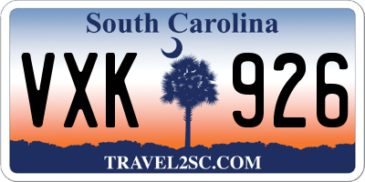 SC license plate VXK926