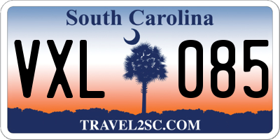 SC license plate VXL085