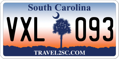 SC license plate VXL093