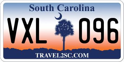 SC license plate VXL096