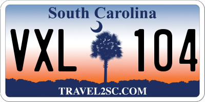 SC license plate VXL104