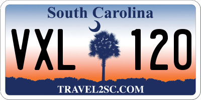 SC license plate VXL120