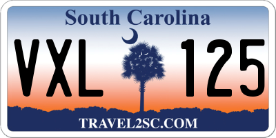 SC license plate VXL125