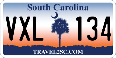 SC license plate VXL134