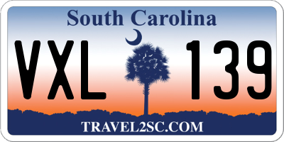 SC license plate VXL139