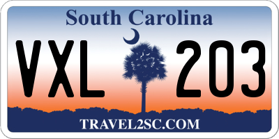 SC license plate VXL203