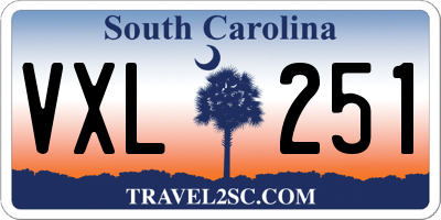 SC license plate VXL251