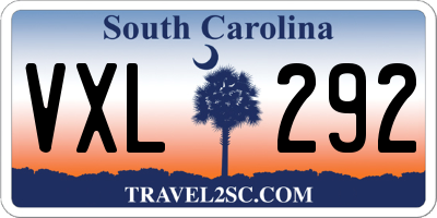 SC license plate VXL292