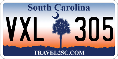 SC license plate VXL305