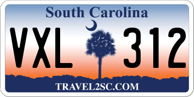 SC license plate VXL312