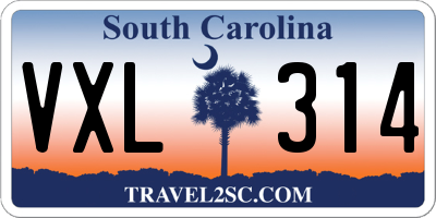SC license plate VXL314