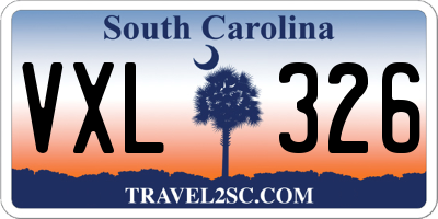 SC license plate VXL326