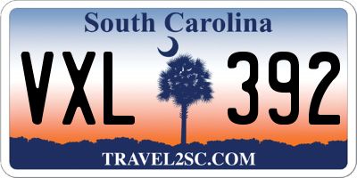 SC license plate VXL392