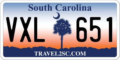 SC license plate VXL651