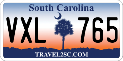SC license plate VXL765