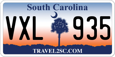 SC license plate VXL935