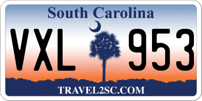 SC license plate VXL953