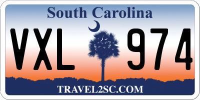 SC license plate VXL974