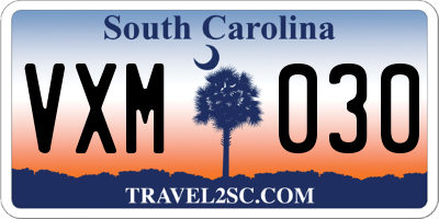 SC license plate VXM030