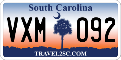 SC license plate VXM092