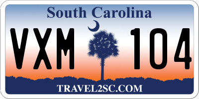 SC license plate VXM104