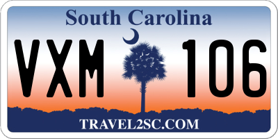 SC license plate VXM106