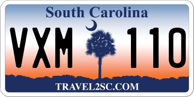SC license plate VXM110