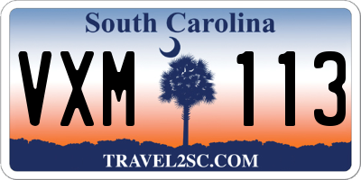 SC license plate VXM113