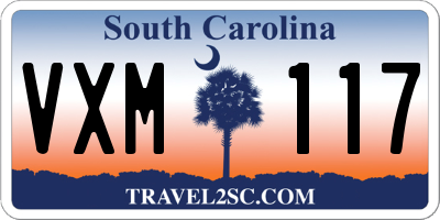 SC license plate VXM117