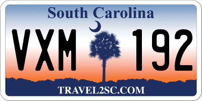 SC license plate VXM192